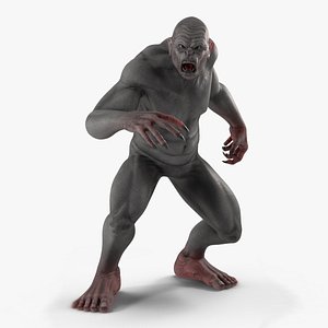 3D model Grey Monster Rigged for Modo