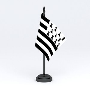Table Flag Brittany Gwenn ha du 3D model