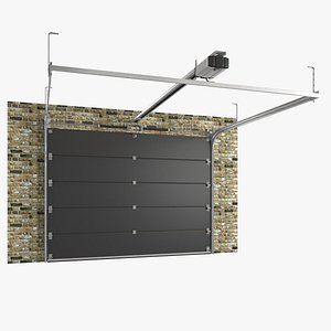 segmented garage door 3d model