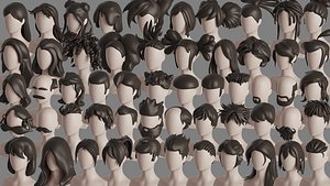 3D Stylised Hair Collection v 02