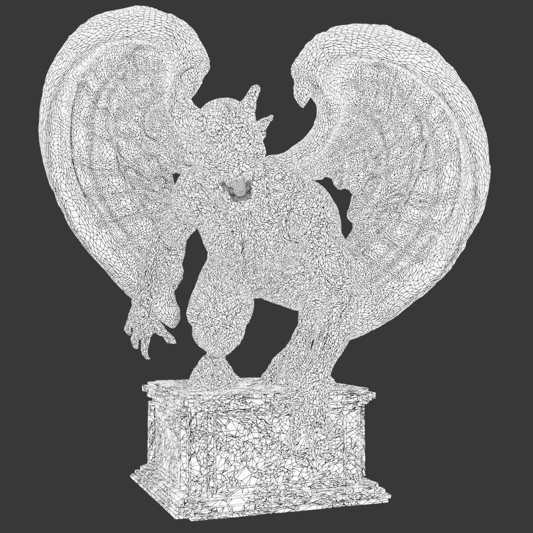 3d c4d gargoyle statue