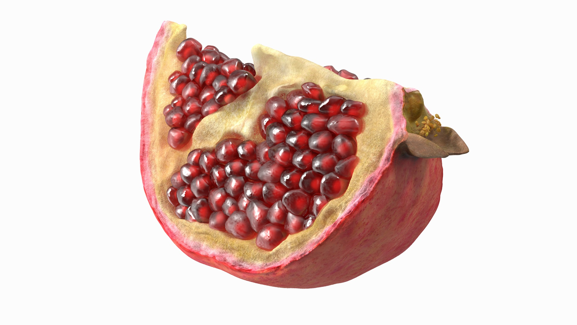 Fresh Pomegranate Quarter Slice 3D Model - TurboSquid 2139187