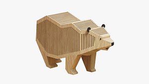 3D Wooden bear for playgrounds