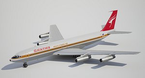 low-poly boeing qantas 3d model