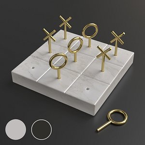 Black and Gold Tic Tac Toe Set 3D model - TurboSquid 1782475