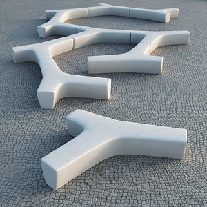 twig modular bench escofet 3d model