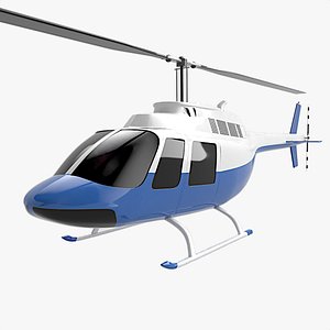 3D Bell 206B civil helicopter