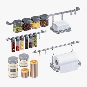 3D kitchenware kitchen rails model