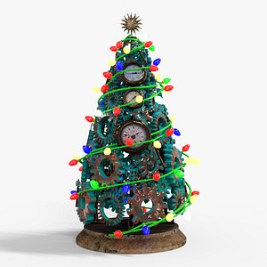 3D Steampunk tree for Christmas Low-poly 3D model model