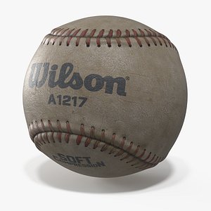 Wilson A1217 Baseball with Red Stitching Used 3D