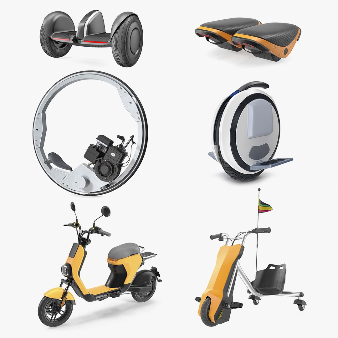 Electric Self Driving Vehicles Collection 3 3D model preview