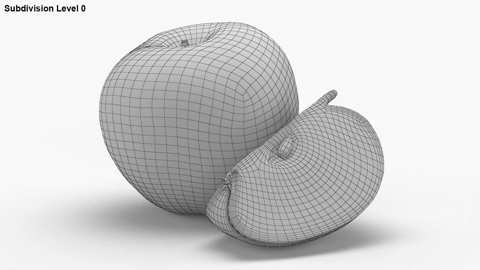 Whole Apple with Slice 3D - TurboSquid 1763244