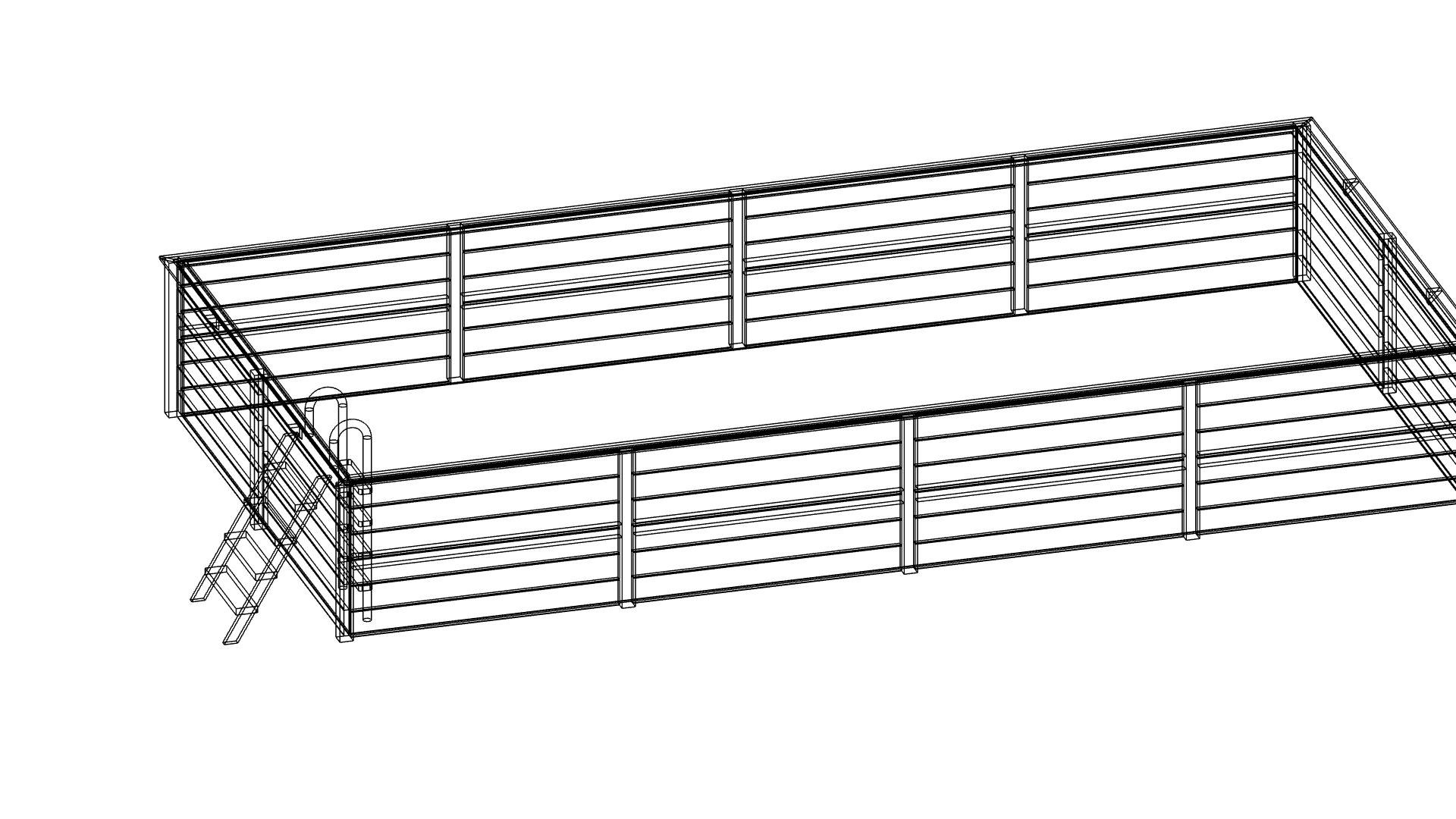Wooden Swimming Pool Rectangular 3D Model - TurboSquid 1971781
