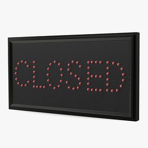 3D Red LED Light Business Sign Closed OFF