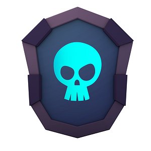 cartoon skeleton shield 3D