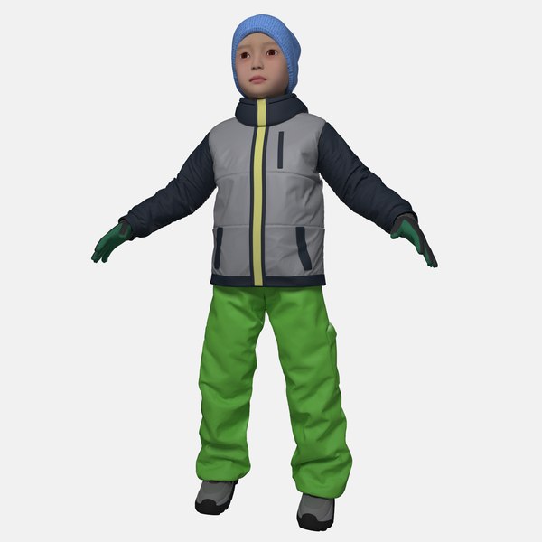 boy winter clothes 3D model