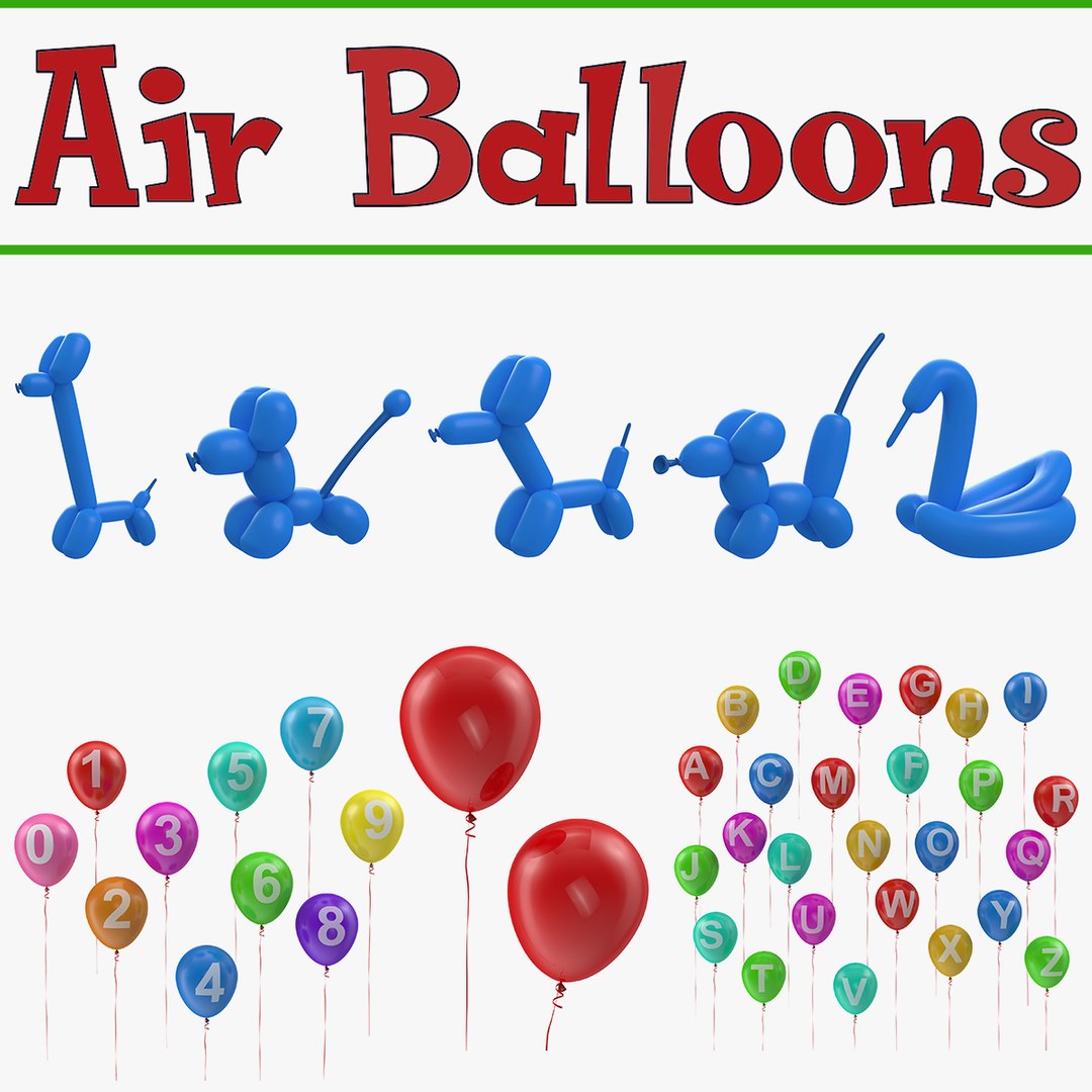Air Balloons 3D Models Collection 3D model preview