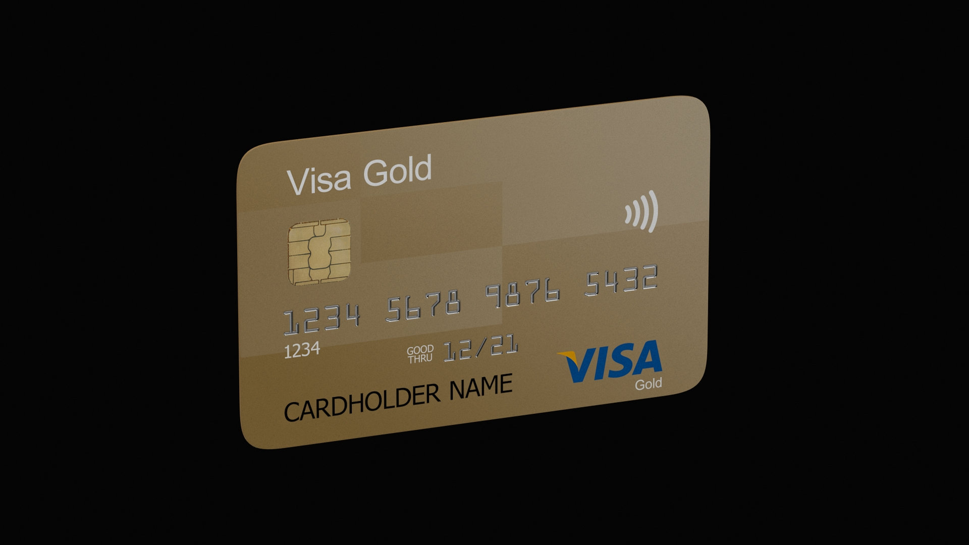 Visa Gold Credit Card 3D - TurboSquid 2046660