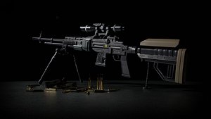 MKS 56X Sniper Rifle Low-poly 3D