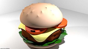 burger fastfood food 3D model