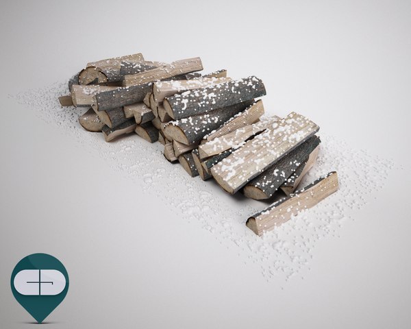 3d model wood snow