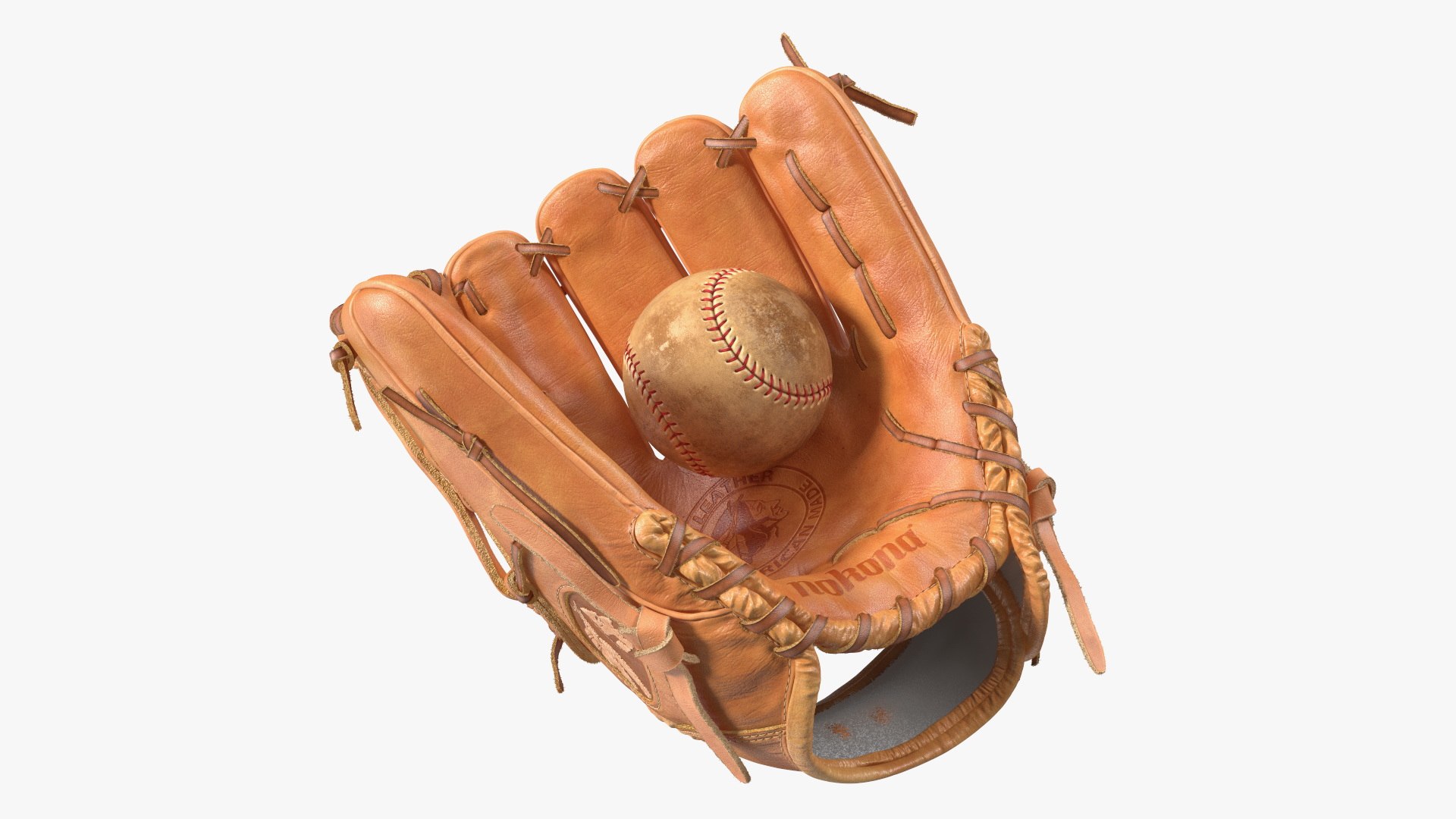 Ball with Softball Glove Fur 3D model preview