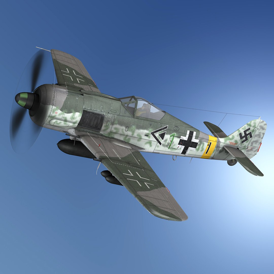 Focke Wulf - Fw190 F8 - Green 1 Model - Turbosquid 1751514