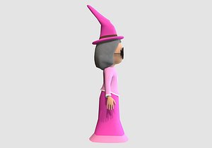 3D female cartoon witch model