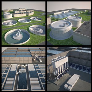 3d clean water treatment plant model