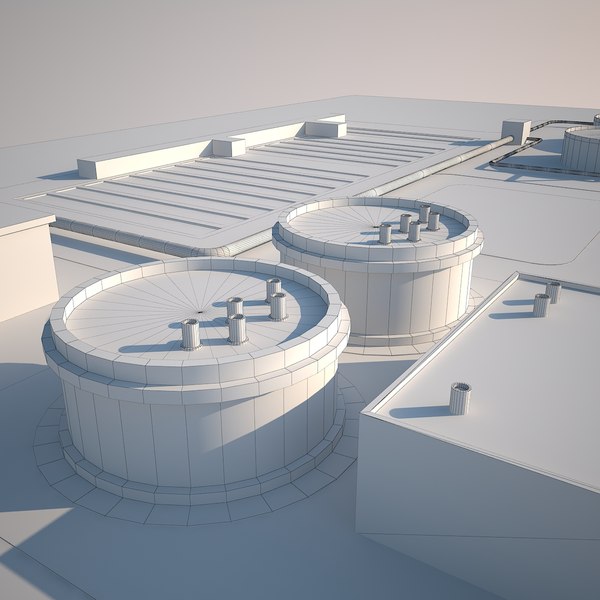 3d clean water treatment plant model