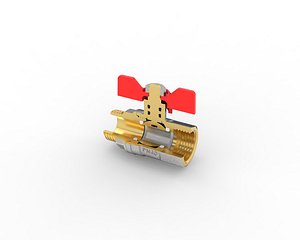 Threaded Ball Valve DN15 - 3D Model STL IGES 3D