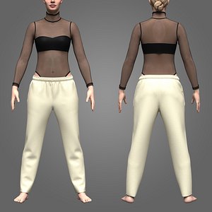 Womans  bodysuit Outfit 3D model