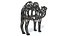 3D Bactrian Camel Voronoi Statue