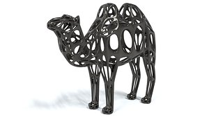 3D Bactrian Camel Voronoi Statue