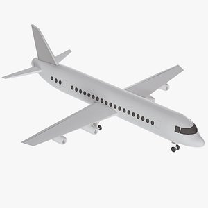 Cartoon Lowpoly Plane 02 PBR