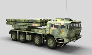 3D Chinese PHL-16 Rocket System