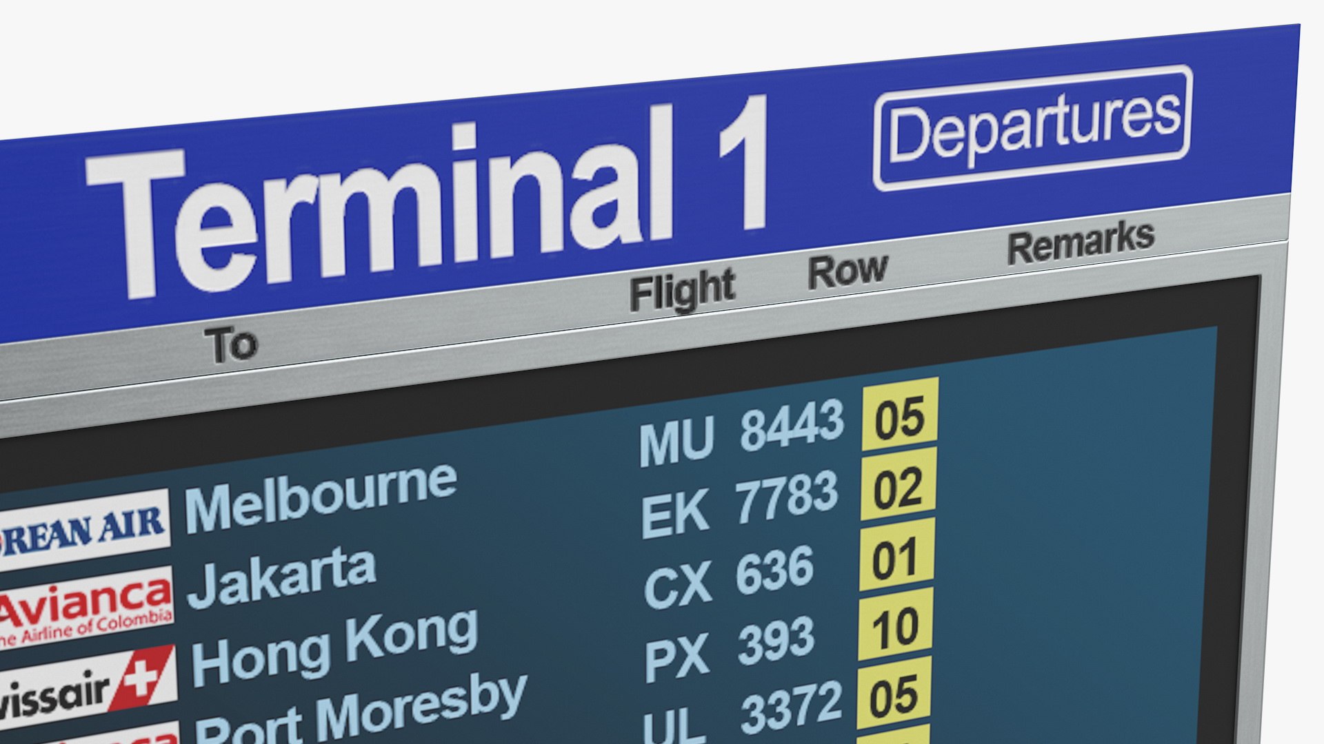 3D flight information display model TurboSquid 1645668