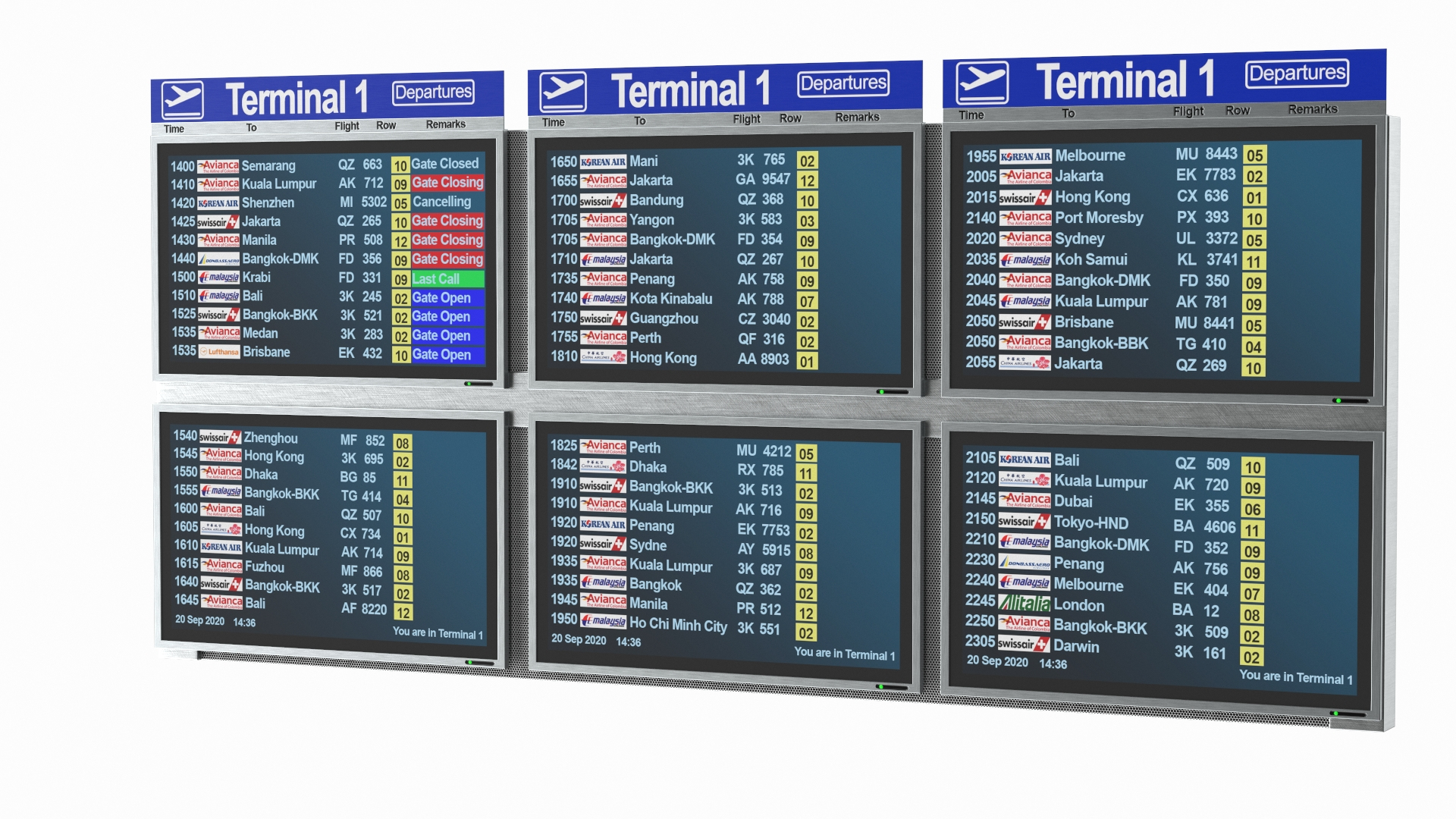 3D Flight Information Display Model TurboSquid 1645668