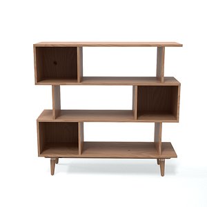 3D Aikens Wooden Bookcase Oak finish model