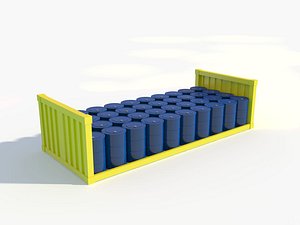 low-poly barrel container 3D