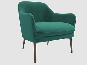 3D charmy armchair velvet green
