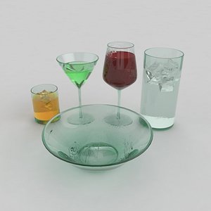 3d set glass model