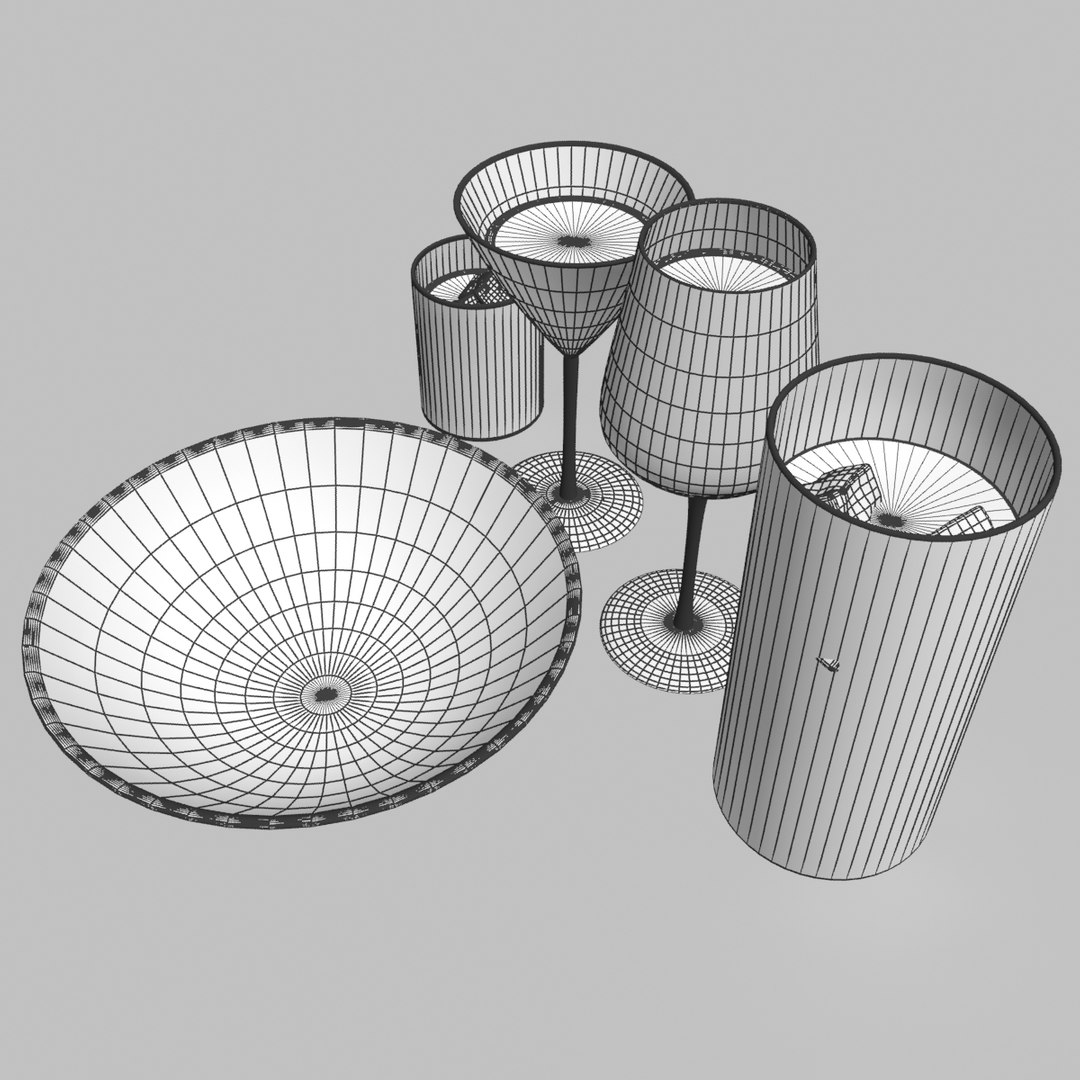 3d set glass model