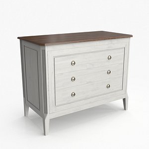 Dresser 3Drawers White model