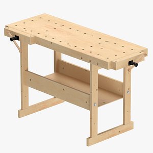 Wood Working Bench Type 01 Clean and Dirty 3D model