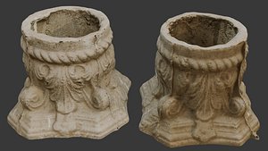 Ornate Stone Column Base 3D Scan 3D model