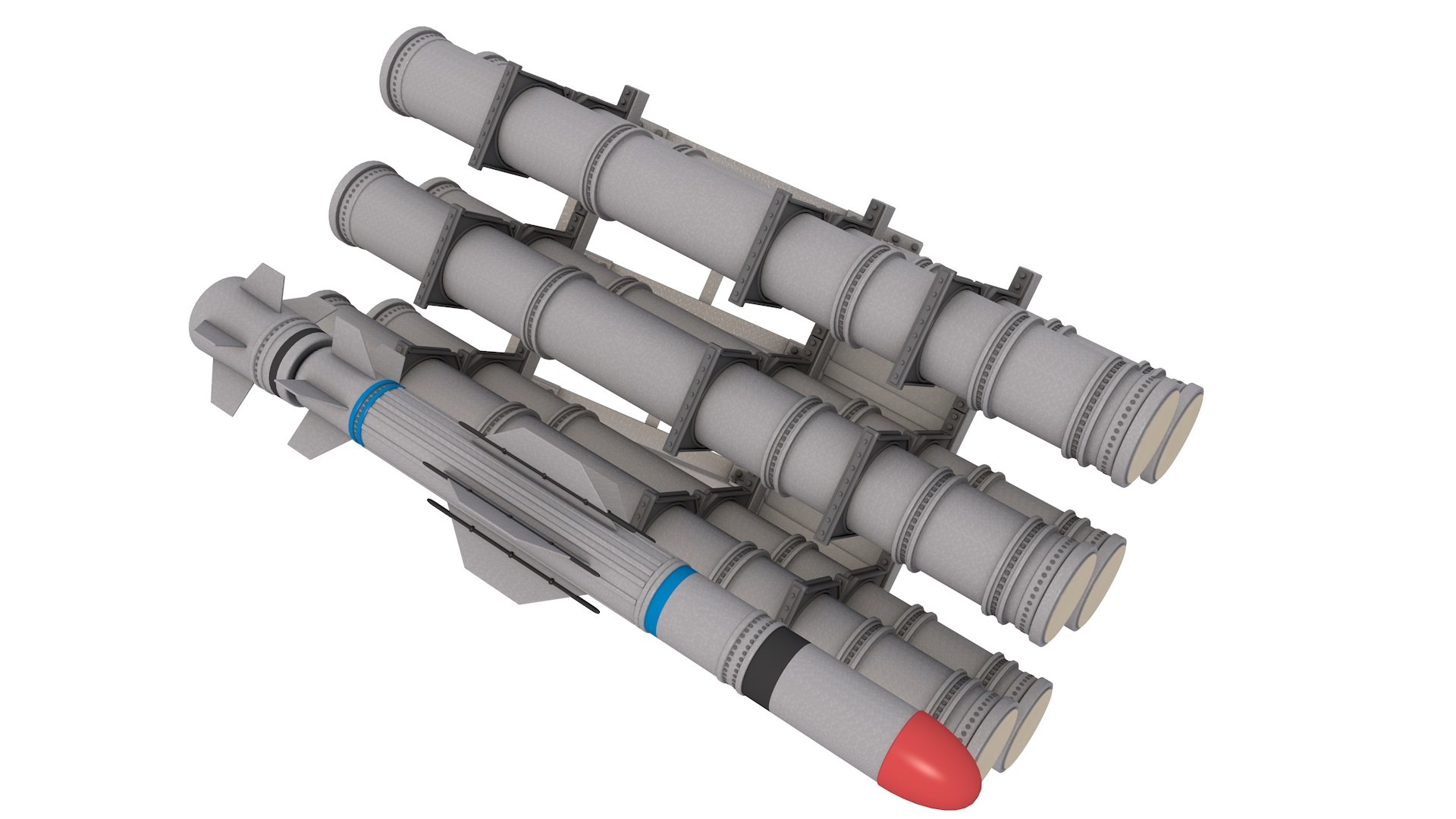 3D launch system and missile - TurboSquid 1866807
