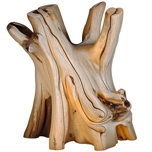 3D Decorative sculptural stump stand driftwood in eco tree root 3D model model