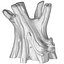 Support sculptural décoratif en souche de bois flotté, modèle 3D écologique de racine d'arbre