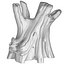 Support sculptural décoratif en souche de bois flotté, modèle 3D écologique de racine d'arbre